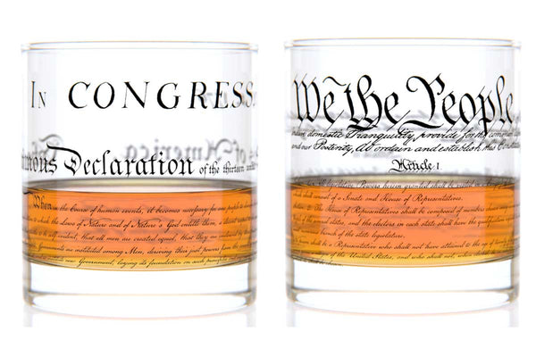 Constitution and Declaration Rocks Glass Pair