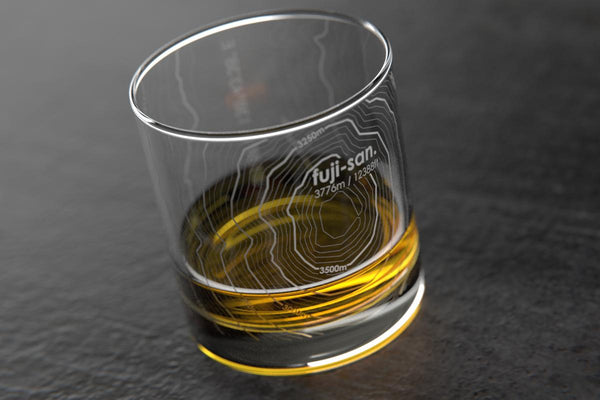 Mt Fuji, Japan - Topo Rocks Glass