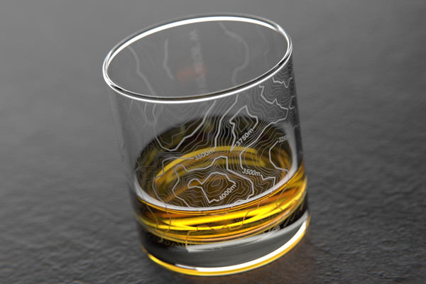 Grand Teton, WY - Topo Rocks Glass