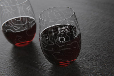 Topography Maps Stemless Wine Glass