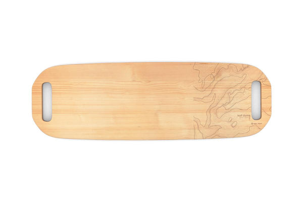 Custom serving board with topography map