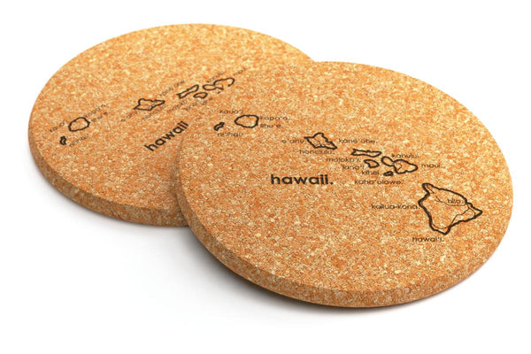 Custom cork coasters with map