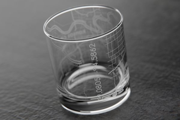 Kansas City Map Rocks Glass