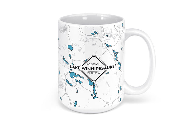 Lake Winnipesaukee Map Mug - 15oz
