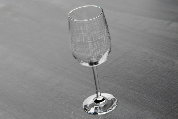 Las Vegas Map Wine Glass