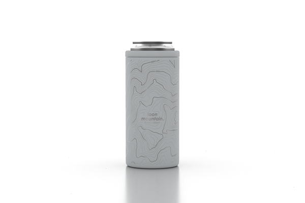 Custom can cooler with topography map