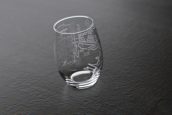 Miami 26.2 - Marathon Map Stemless Wine Glass