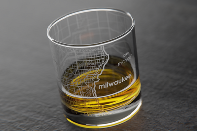 Milwaukee Map Rocks Glass