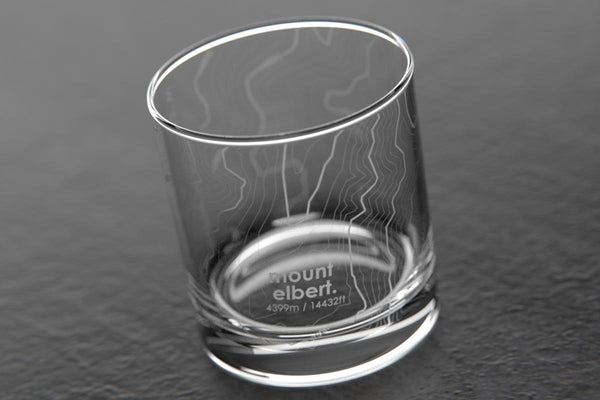 Mt Elbert, CO - Topo Rocks Glass