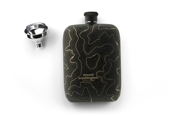 Topography Maps Pocket Flask