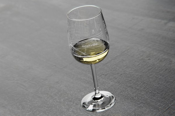 Nashville Map Wine Glass