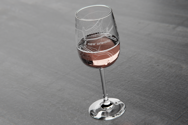 New Orleans Maps Wine Glass