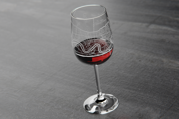 New Orleans Maps Wine Glass