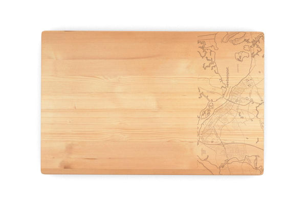 Custom cutting board with map