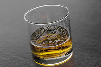 Pittsburgh Map Rocks Glass