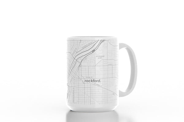 Custom map mug in charcoal color