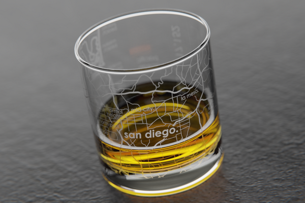 San Diego Map Rocks Glass