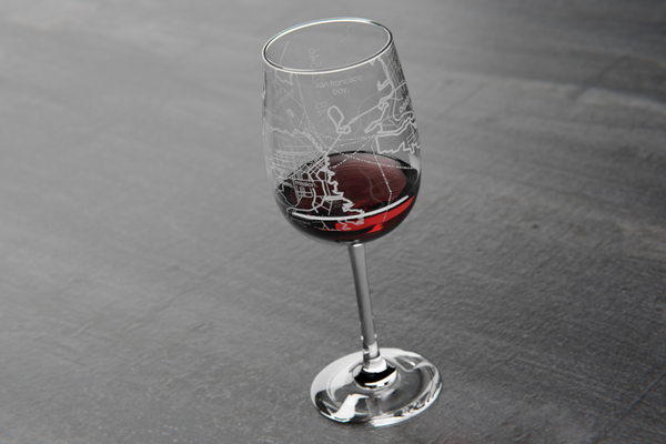 San Francisco Maps Wine Glass