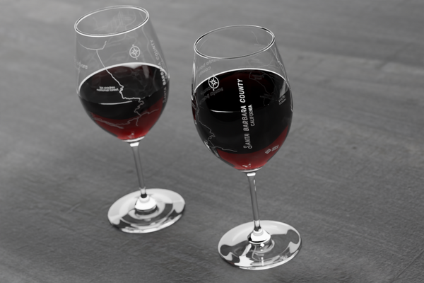 Santa Barbara Region Map Riedel Crystal Stemmed Wine Glass