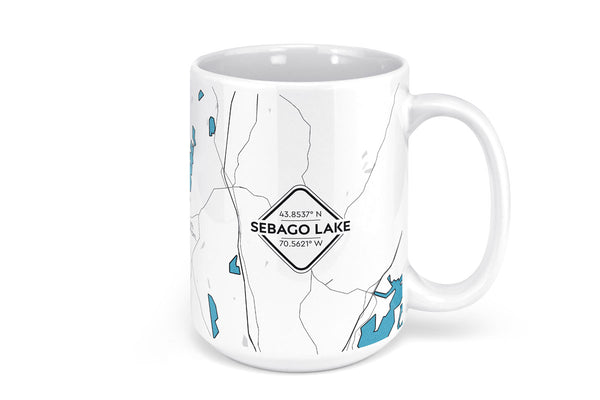 Sebago Lake Map Mug - 15 oz
