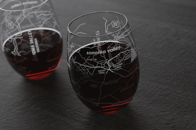 Sonoma Valley Region Map Riedel Crystal Stemless Wine Glass