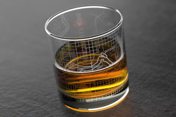 Spokane WA Map Rocks Glass