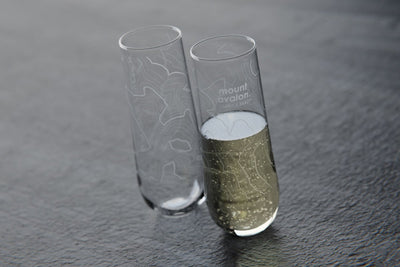 Topography Maps Stemless Champagne Flute Pair