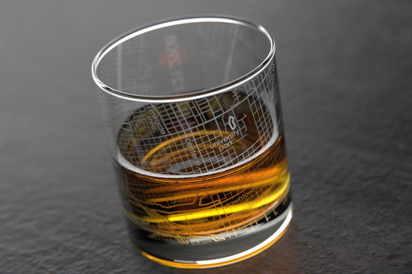 Stockton CA Map Rocks Glass