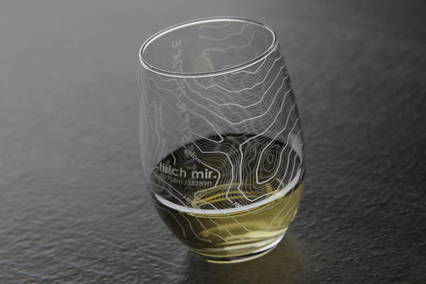 Topography Maps Stemless Wine Glass