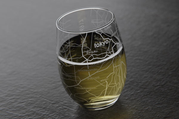Tokyo Japan Map Stemless Wine Glass