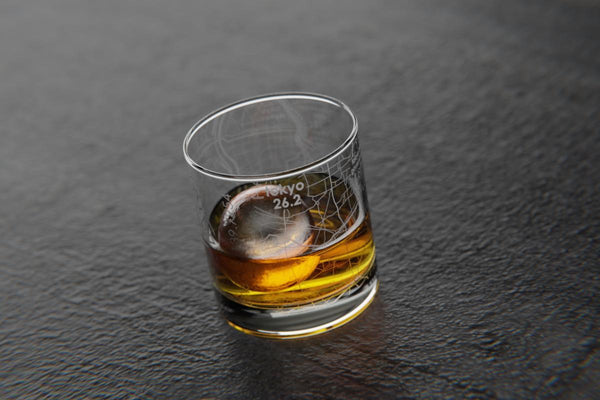 Tokyo 26.2 Marathon Map Rocks Glass