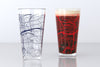 Dayton OH Map Pint Glass Pair - Red & Blue