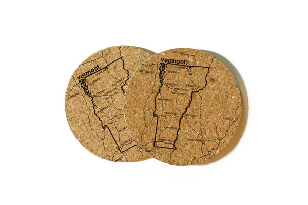 Vermont - Cork Coaster Pair