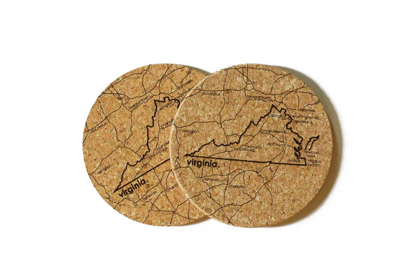 Virginia - Cork Coaster Pair