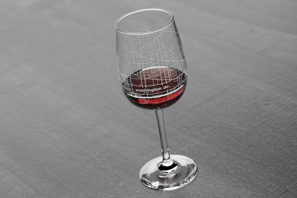 Washington DC Maps Wine Glass