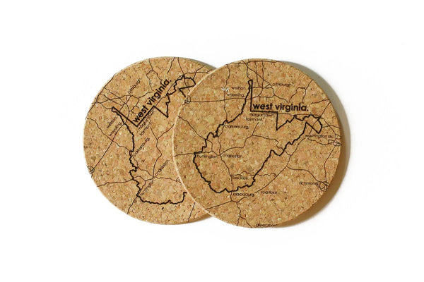 West Virginia - Cork Coaster Pair