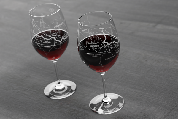 Willamette Valley Region Map Riedel Crystal Stemmed Wine Glass