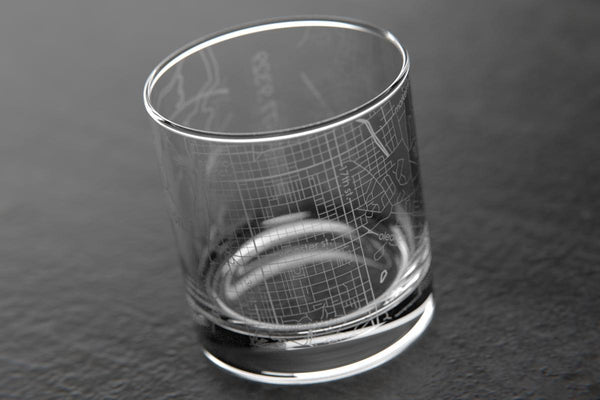 Wilmington NC Map Rocks Glass