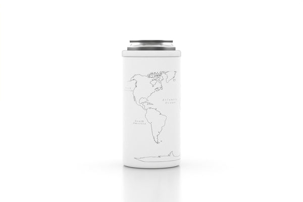 World Map 16 oz Tall Can Cooler
