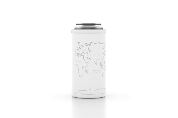 World Map 16 oz Tall Can Cooler