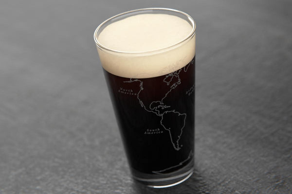 World Map Pint Glass