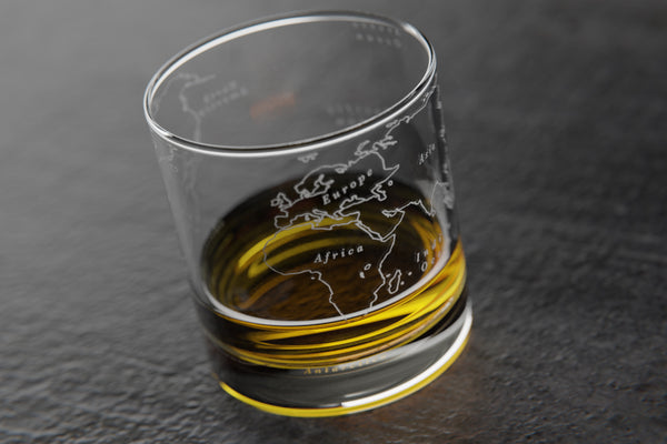 World Map Rocks Glass