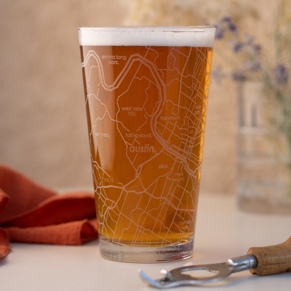 HOME TOWN PINT GLASS