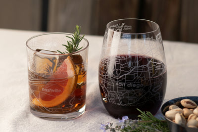 Home Town Map Riedel Crystal Rocks Glass