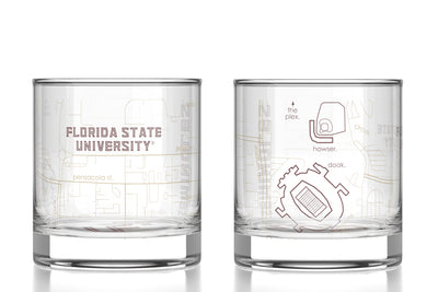 Florida State University - FSU Athletics Map Rocks Glass Pair