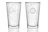 North Carolina State University - NC State Etched Map Pint Glass Pair