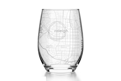 North Carolina State University - Etched Map Stemless Wine Glass