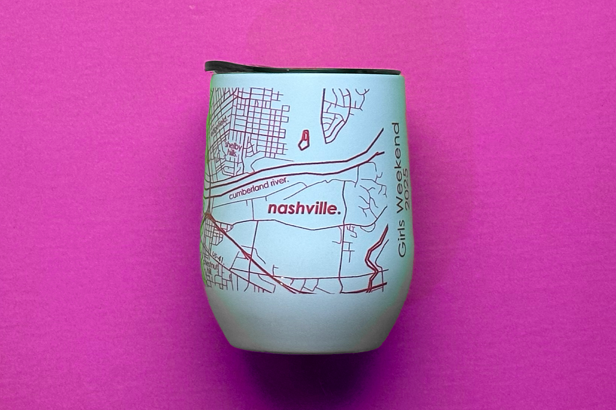 Home Town Map 12 oz Insulated Wine Tumbler