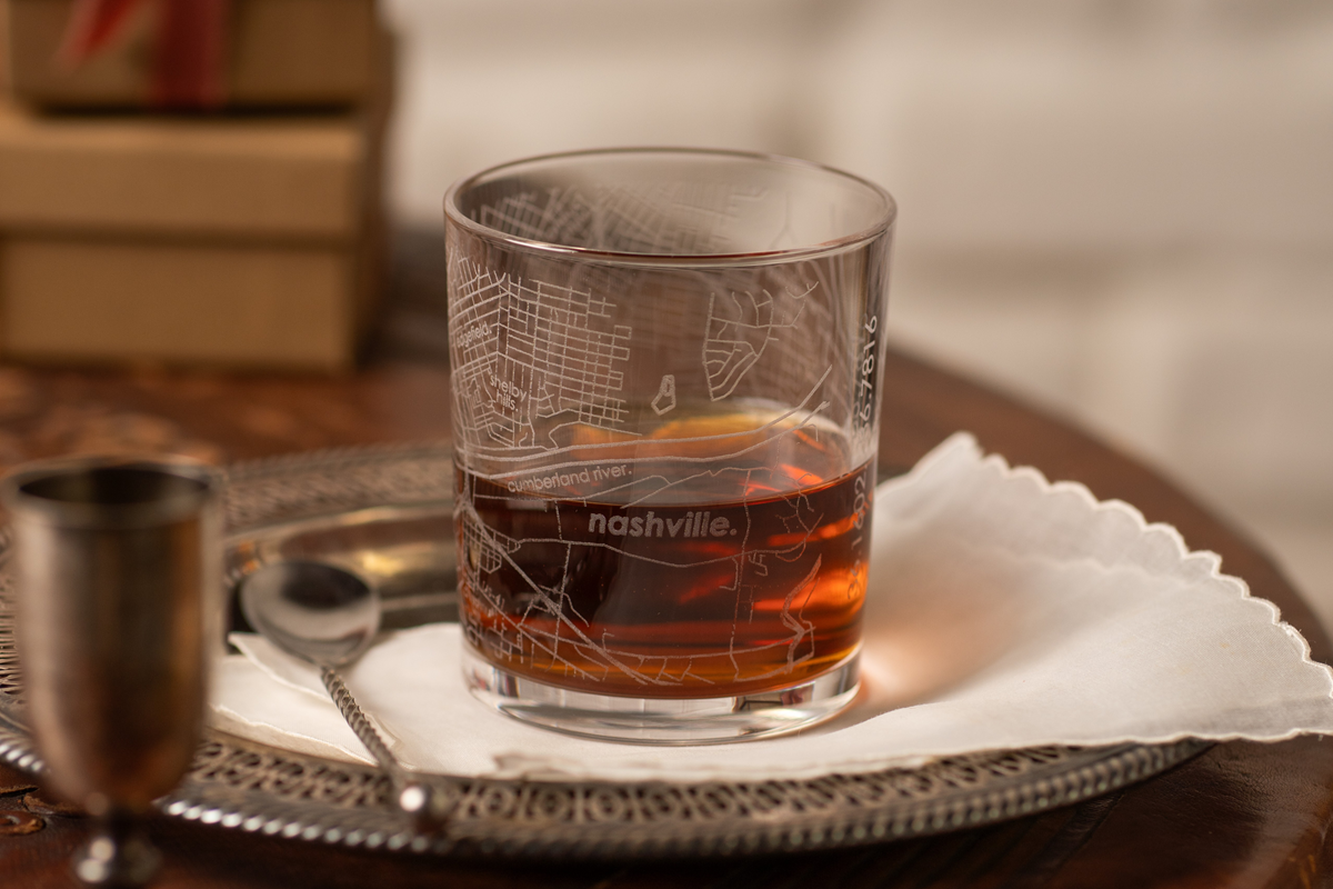 Home Town Map Riedel Crystal Rocks Glass