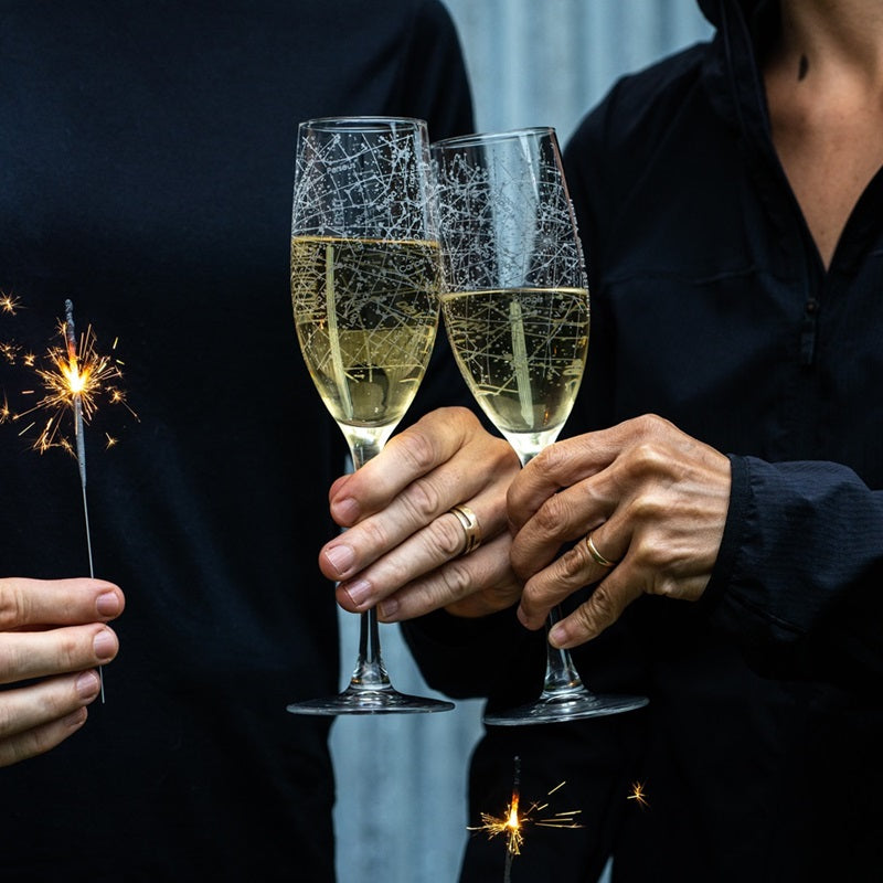Night Sky Champagne Flutes
